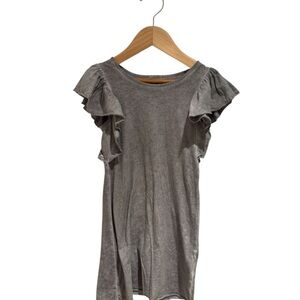 BE MI LOS ANGELES Gray Ruffle Sleeve Kids Casual Dress - size 2-3